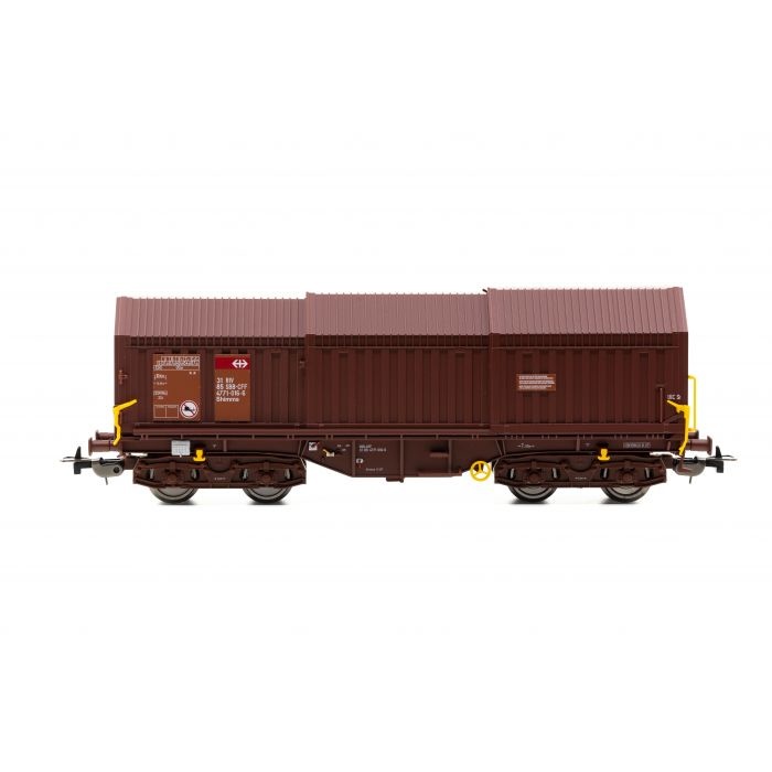 H0 SBB Teleskophaubenwagen Shimms, braun, 31 85 477 1 009-1, LHB-Drehgestelle, Ep.VI