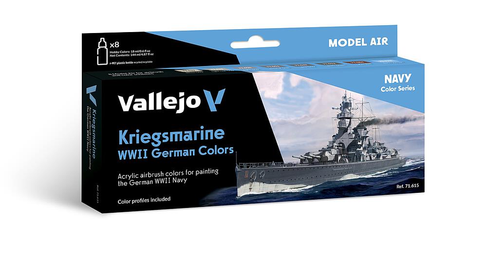 Farb-Set, Kriegsmarine WWII  8x 18ml