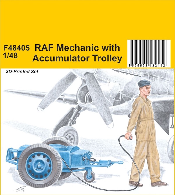 1/48 RAF Mechanic with Accumulator Trolley