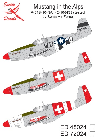 1/48 Mustang in the Alps - P-51B-10-NA (42-106438) tested by Swiss Air Force
