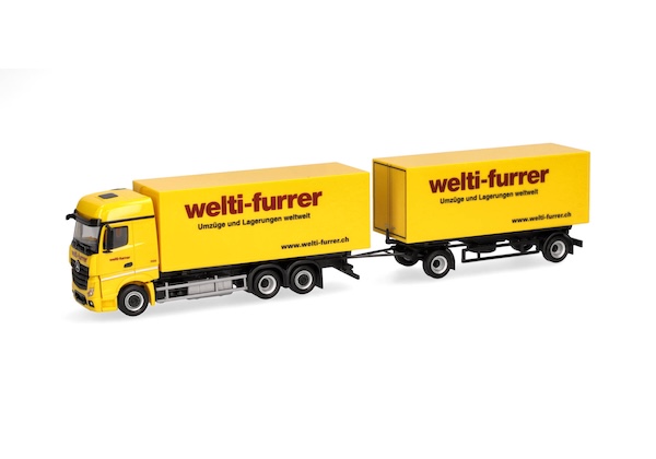 1/87 Mercedes-Benz Actros Bigspace Wechselkoffer-Hängerzug "Welti-Furrer" 