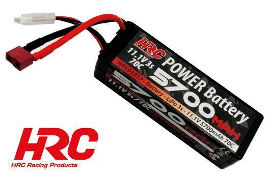 Akku - LiPo 3S - 11.1V 5700mAh 70C - RC Car - HRC 5700 - Hard Case - Ultra-T 138.5x46.5x38mm