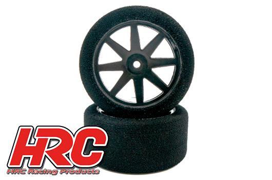 Reifen - 1/10 Touring - montiert auf Schwarz Felgen - 12mm Hex - 26mm - 40° shore Moosgummi Reifen (