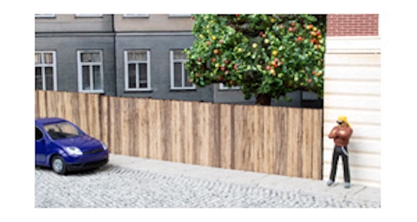 H0 L-C minis Bretterwand    37.2 cm lang 2.4cm hoch