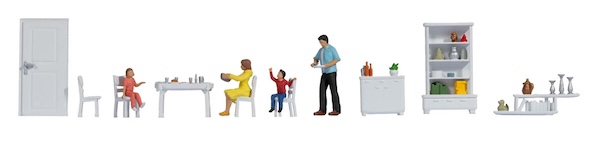 H0 Figuren Themenwelt Esszimmer
