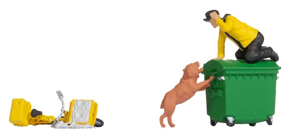 H0 FunnyScenes vorsichtig Hund