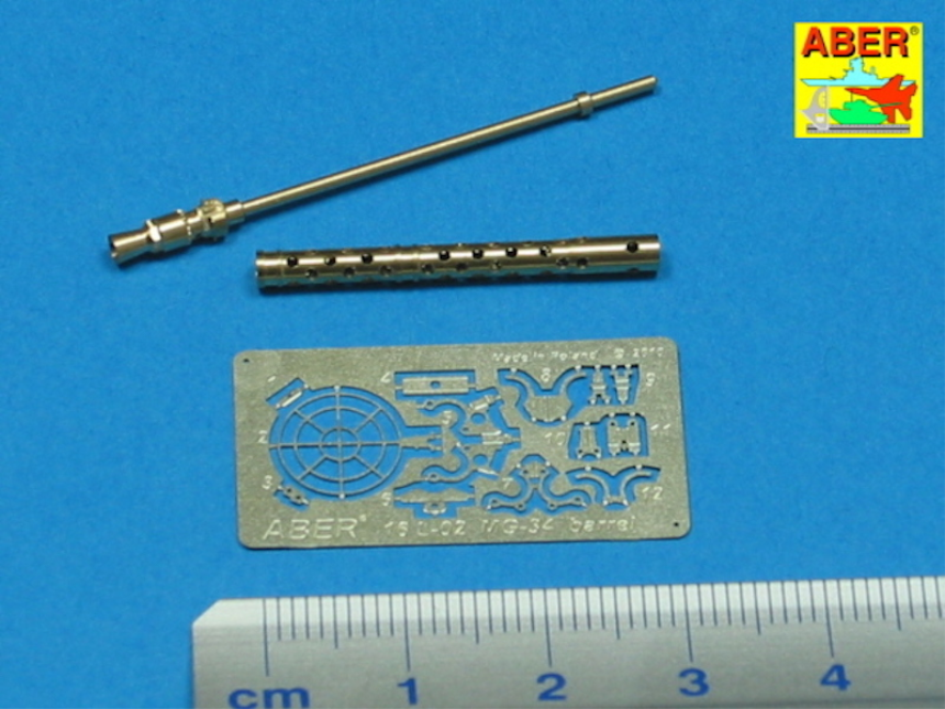 1/16 Turned barrel for German machine gun MG34