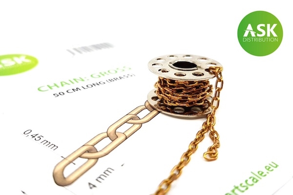 ASK  Kette Gross 2,3mm x 4,mm   50cm Brass