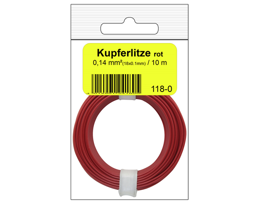 Zwillingskupferlitze  2x 0.14mm / 5m Rot -Schwarz