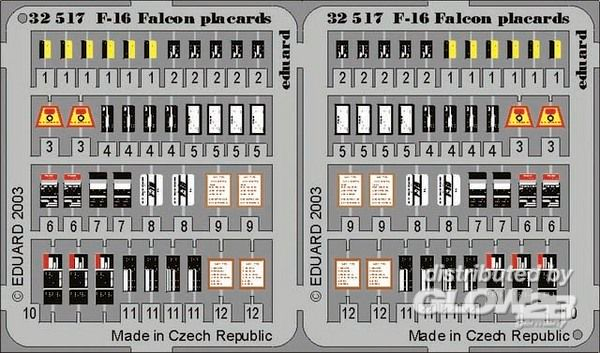1/32F-16 Falcon Placards für Hasegawa Bausatz
