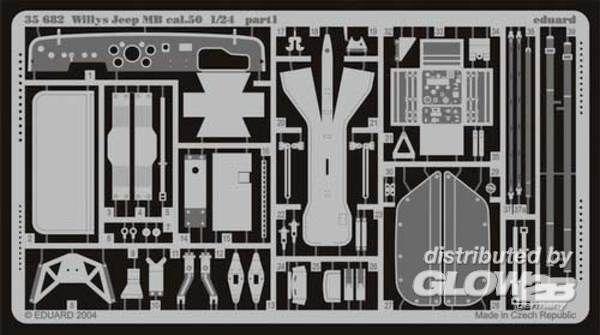 1/35Jeep Willys MB mit Kaliber 50 M2 Machinengewehr Fotoätzsatz