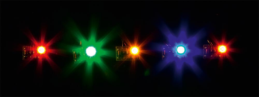 5 LED einzeln, Bunt gemischt