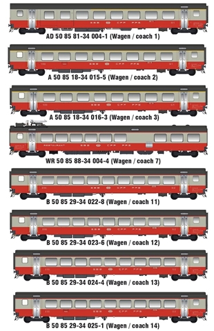 H0 SBB EW III  Swissexpress Set  8teilig EP IV AC