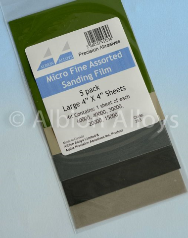 Mikrofeines Schleifpapier Set 5-fach sortiert 100x100 mm