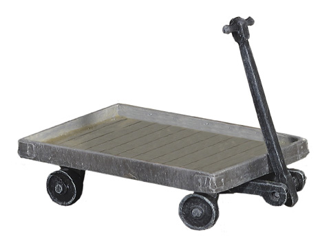 0 4 Wheel Platform Trolley (cast white metal)