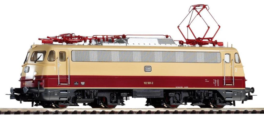 H0 DB E-Lok BR112 Bügelfalte rot/beige AC-PluX22.