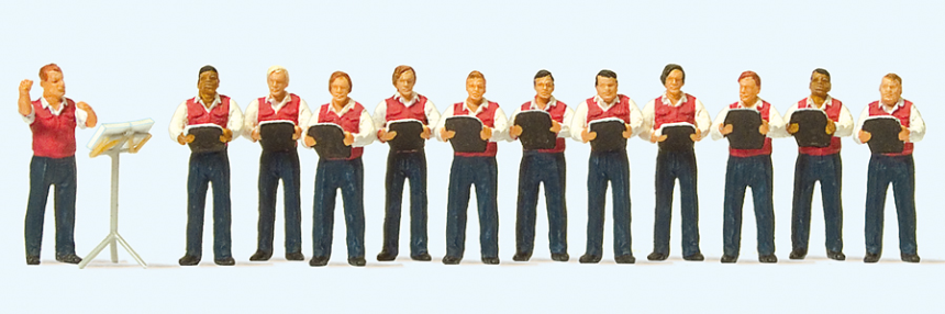 1:87  Männergesangsverein, 12 Miniaturfiguren