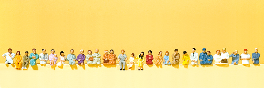 1:87  Busfahrer, Fahrgäste, 25 Figuren