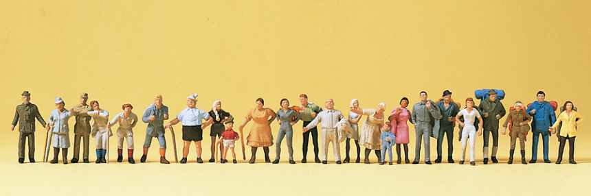 1:87  Spazierg&amp;#228;nger, Wanderer, 24 Figuren