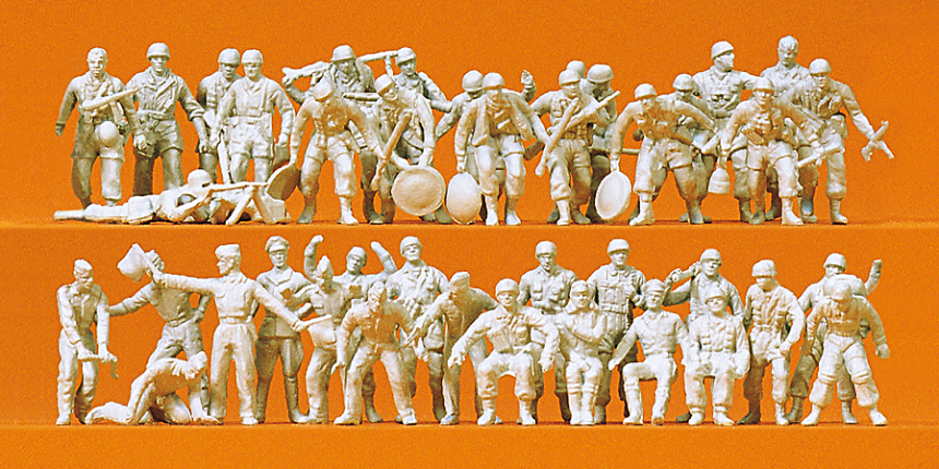 1:87  Fallschirmjäger, Piloten u.a. 1935-45, 40 unbem. Figuren