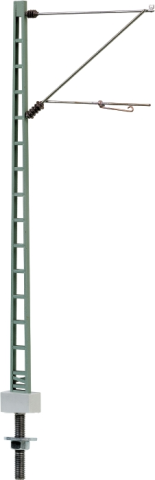 0 Gitter-Streckenmast mit Ausleger. aus Metall. lackiert