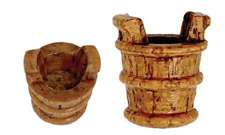 Blöcke, dreifach, Walnuss, 10mm