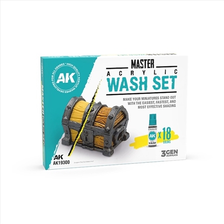 MASTER ACRYLIC WASH SET – FULL RANGE (18 COLORS)