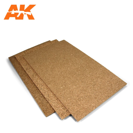 CORK SHEETS - FINE GRAINED / LAMINAS CORCHO - GRANO FINO - 200 x 300 x 1-2-3mm (3 SHEETS/LAMINAS))