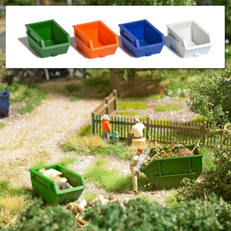 H0 Absetzcontainer 1,5 m3, 4 Stück