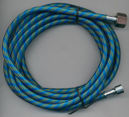 Blauer Schlauch , anschlussbar, 3,0m Gewinde G1/4"-G1/8"