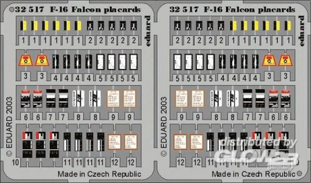 1/32F-16 Falcon Placards für Hasegawa Bausatz