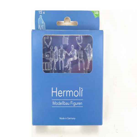 1:50 Detailfiguren sitzend transparent  2x8 (16 Stk)