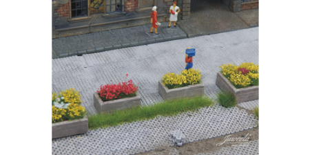 1/87 Pflanzenkübel holz eckig klein 10 Stück