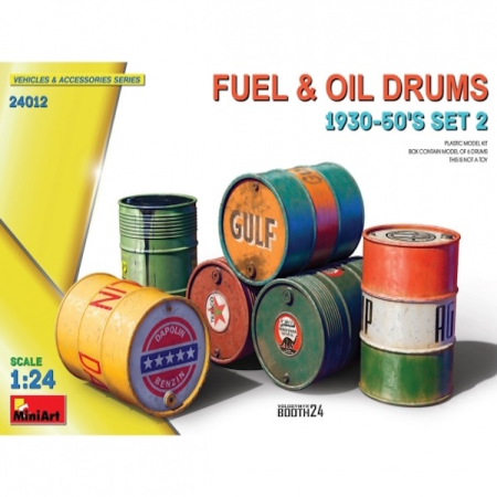 1/24 Fuel &amp; Oil Drums 1930-50 SET 2
