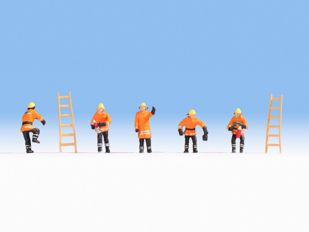 H0 Feuerwehr (orange Schutzanzüge)