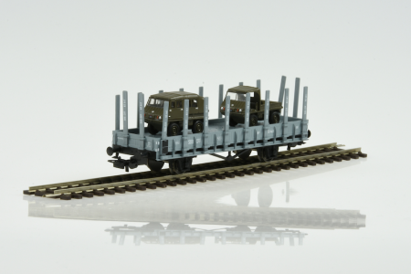H0 SBB Flachwagen mit 2 Militärhaflinger