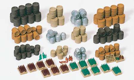 1:87  Bierfässer, Bierkästen mit Flaschen Bausatz