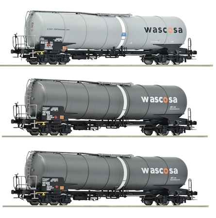H0 3-tlg. Set: Kesselwagen, Wascosa