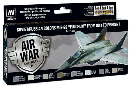 Color Set, MiG 29 Fulcrum, 8x17 ml