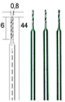 HSS Mikro-Spiralbohrer 0.8mm   (3 Stk)