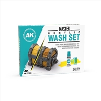 MASTER ACRYLIC WASH SET – FULL RANGE (18 COLORS)