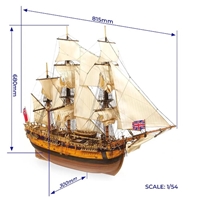 1/54 HMS Endeavour Standmodellbausatz