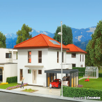 H0 Kubushaus Mia mit Carport