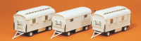 1:87  Wohnwagen ohne Beschriftung 3 Stück Bausatz