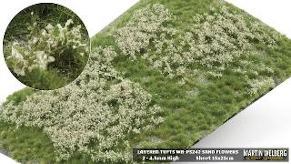 Mehrschichtige Büschel Blüten Sandfarbig  2- 4.5mm