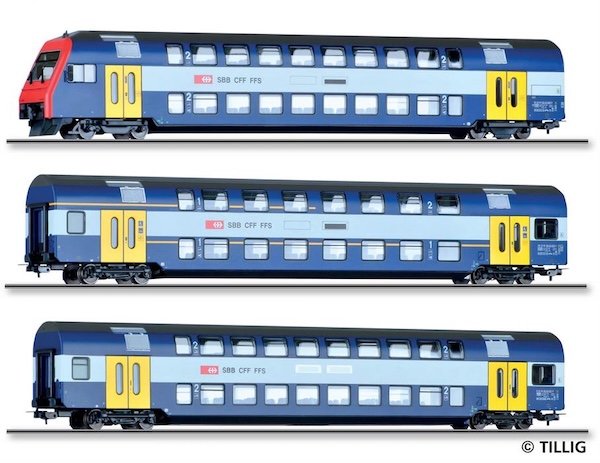 H0 Doppelstockwagen-Set 3-tlg Zürcher S-Bahn SBB