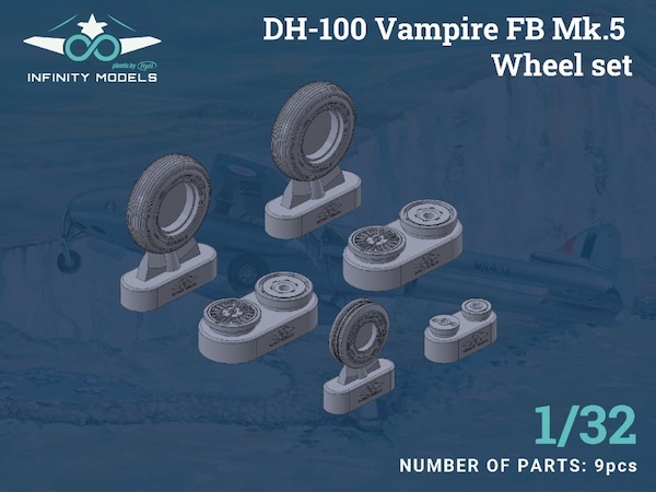 1/32  DH100 Vampire Mk. 5 Wheel Set