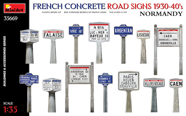 1/35 French Concrete Road Signs Paris region 1930- 40s