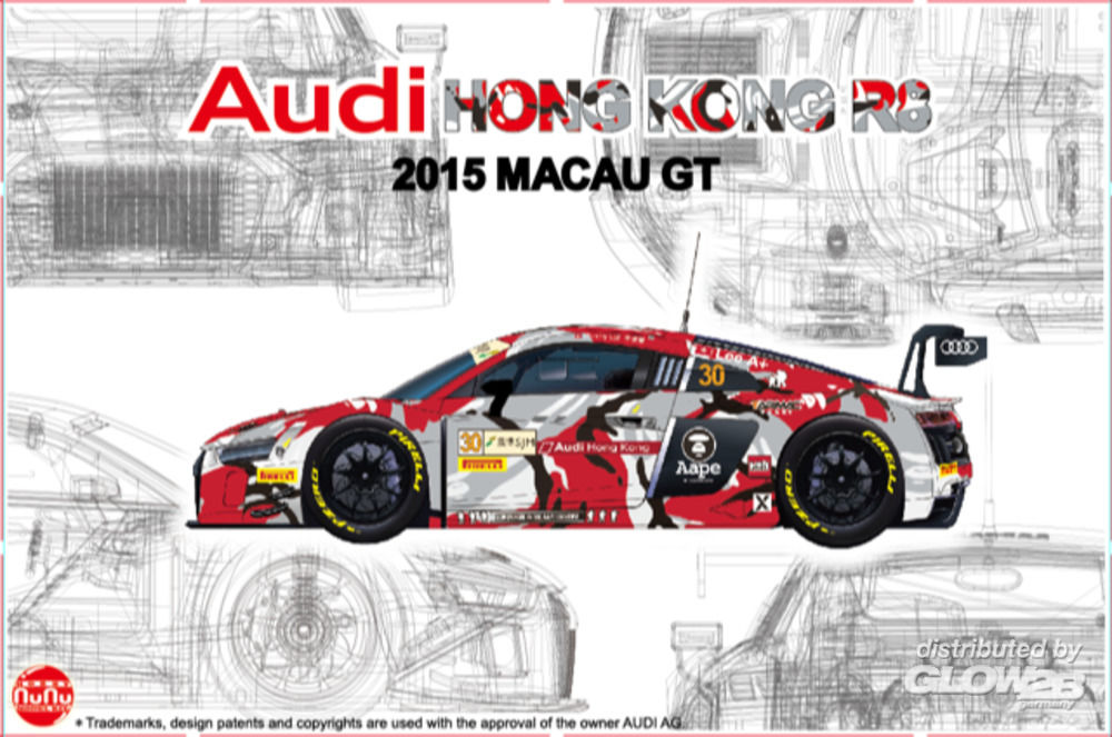 1/24 AudiHong Kong R8  2015 Macau GT