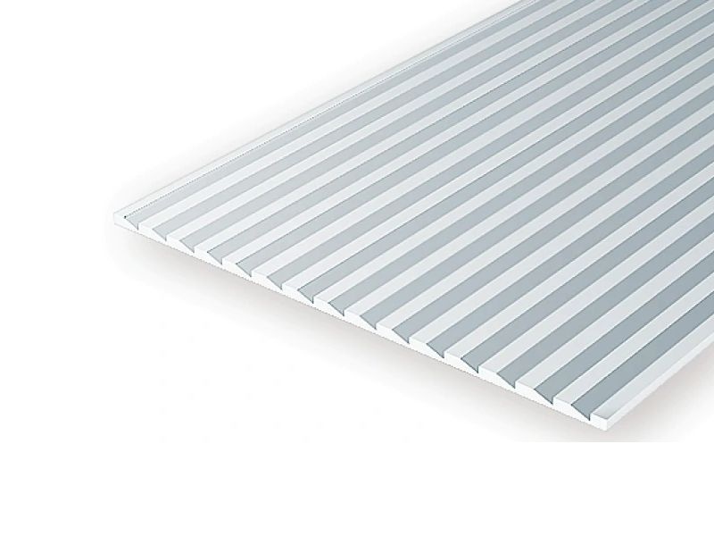White polystyrene clapboard siding, spacing 2.00 m